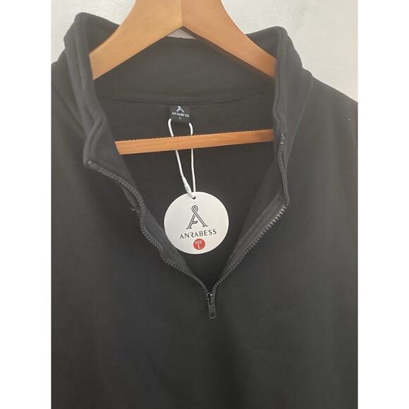 Anrabess 1/2 Zip Sweatshirt Women’s Large Black - Picture 3 of 4